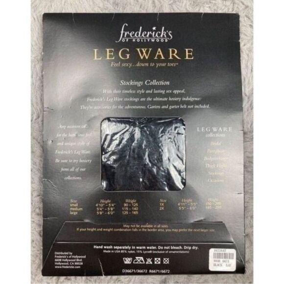 Vintage 90’s Fredericks of Hollywood Leg ware black scallop lace top thigh highs - Picture 2 of 2